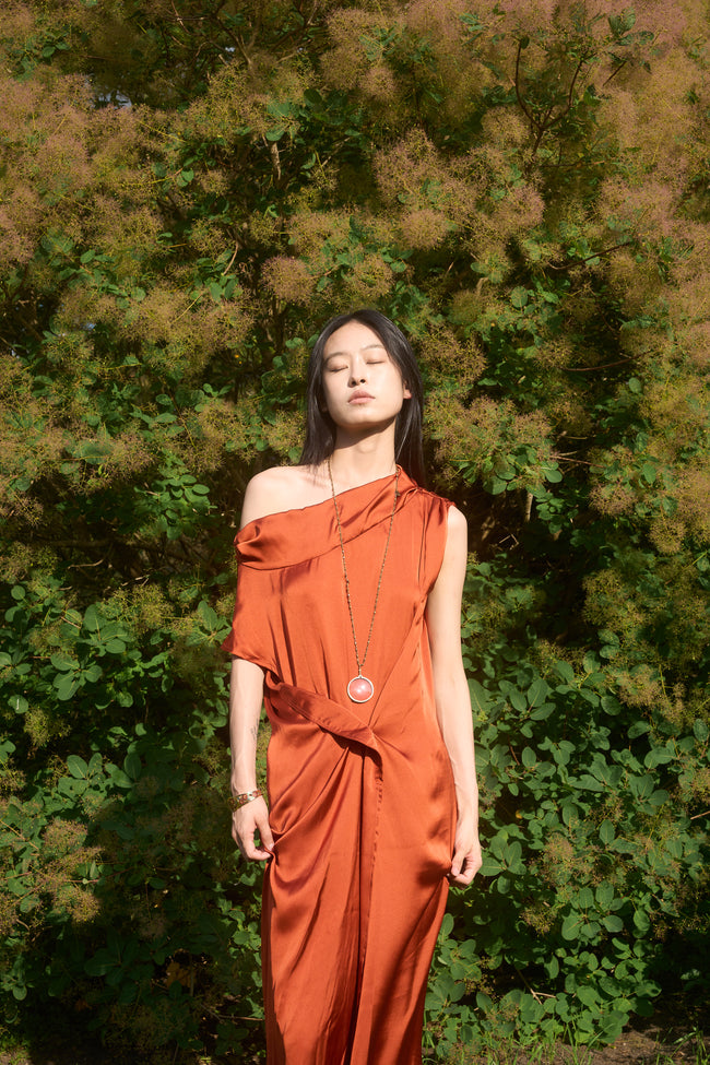 楓雨斜肩洋裝 Maple Dress