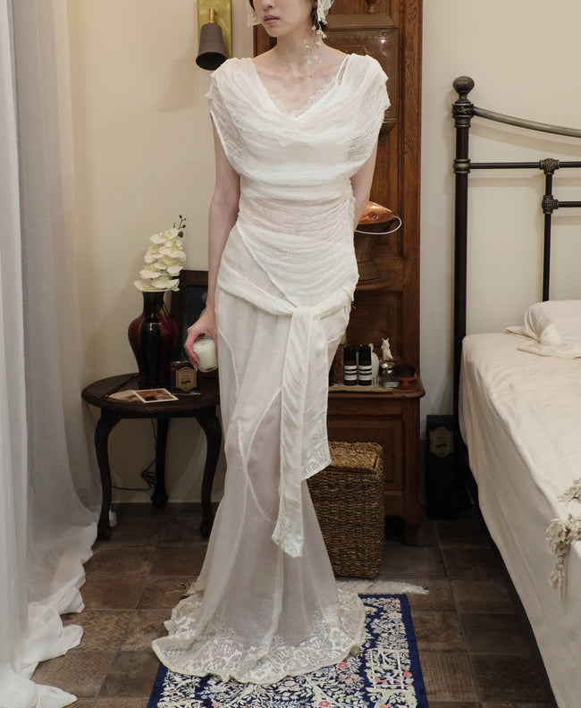 天使號角刺繡魚尾裙 Angel's Trumpet Skirt