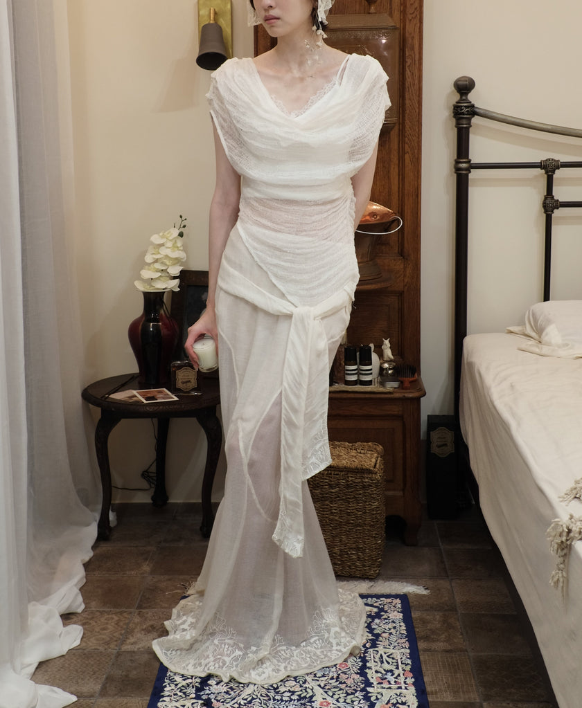 天使號角刺繡魚尾裙 Angel's Trumpet Skirt