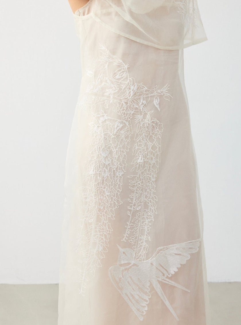 羽藤刺繡斗篷洋裝 WISTERIA& BIRD CAPE DRES