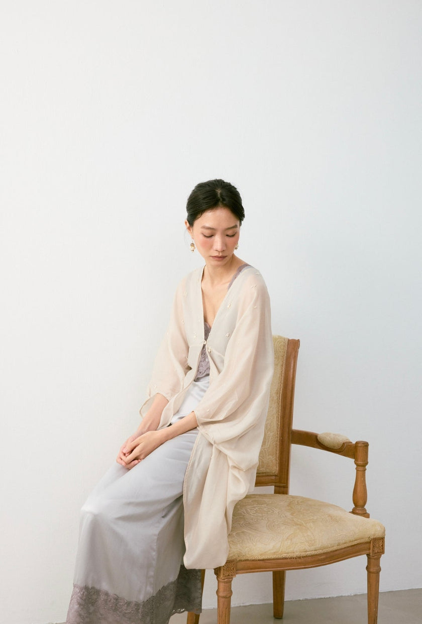珍珠垂墜罩衫 PEARL DRAPE COVER