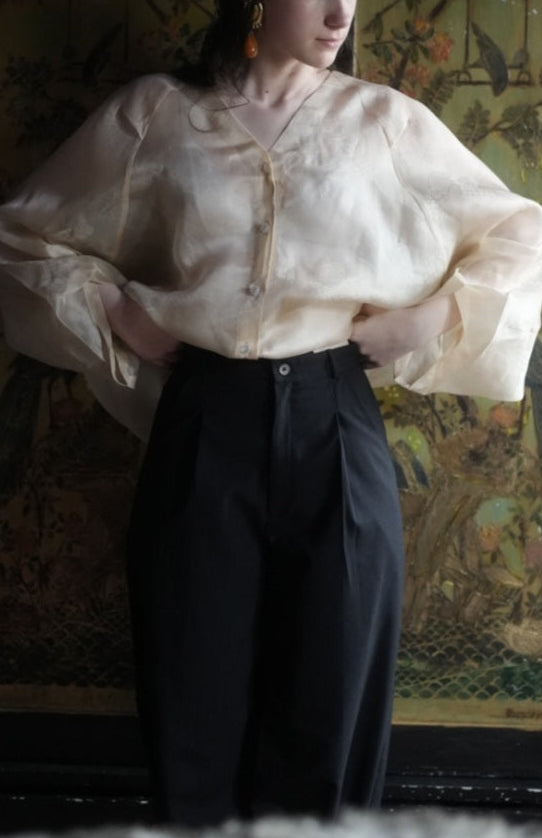 烏木羊毛褲 Stripe Wool Trousers
