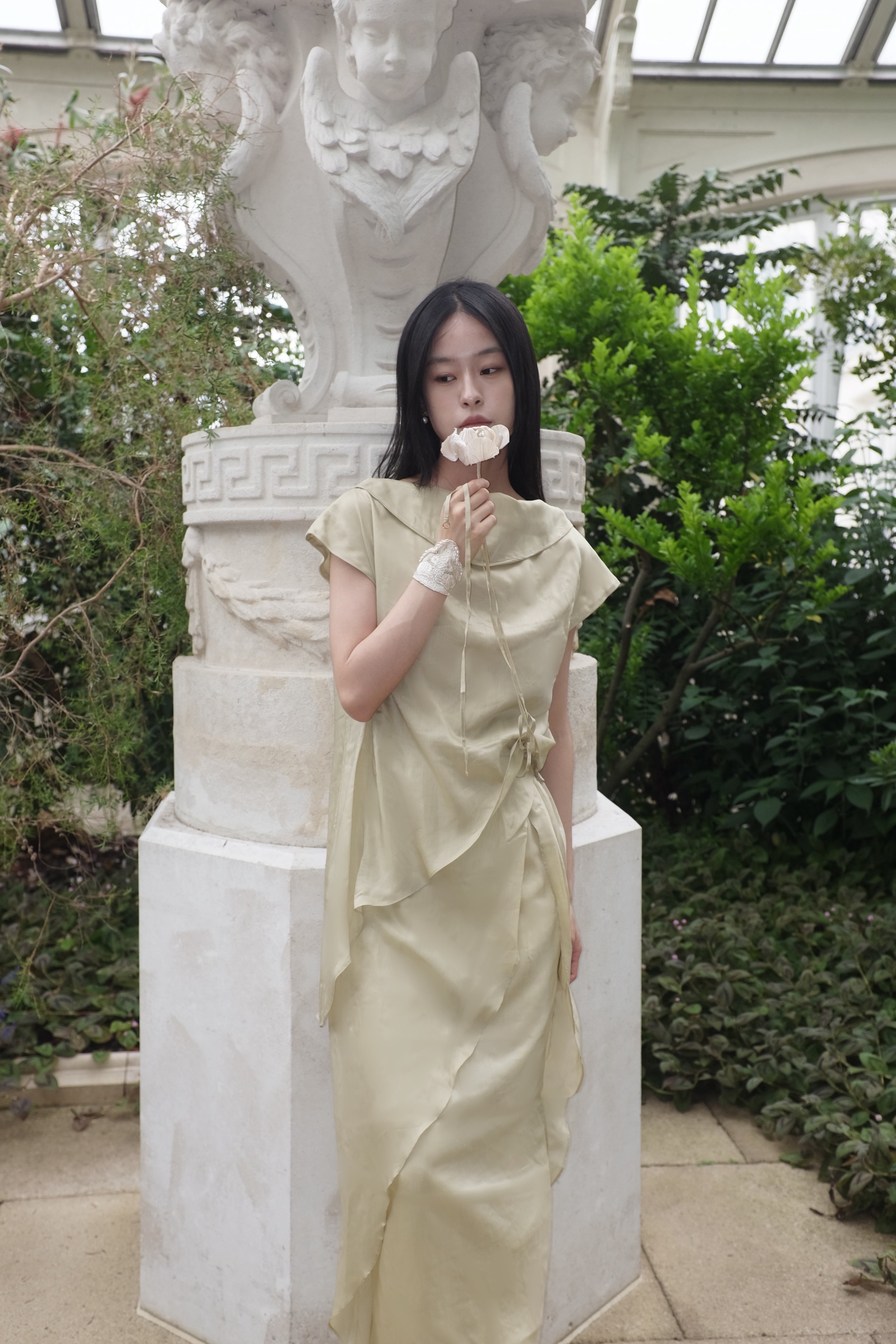 若芽層次翻領洋裝 Wakame Dress