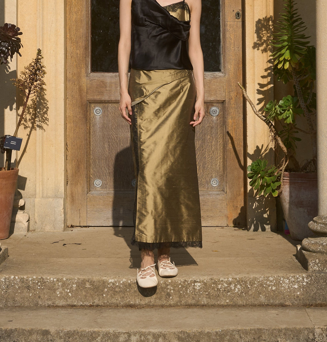 木田蕾絲蠶絲裙 Adati Lace Silk Skirt