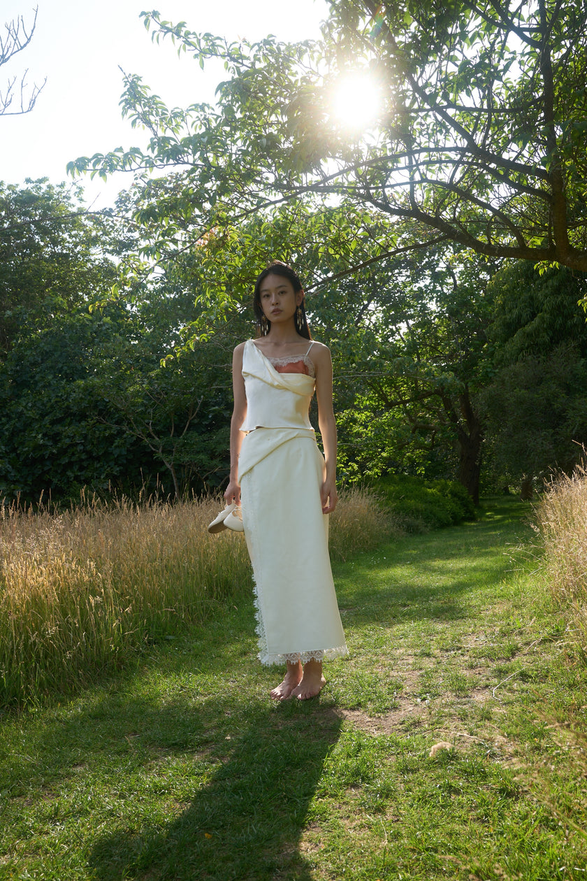 木田蕾絲蠶絲裙 Adati Lace Silk Skirt