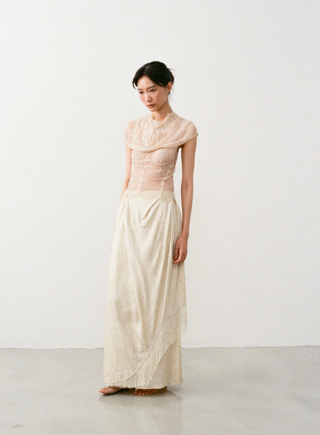 提花垂墜流蘇裙 DRAPE TASSEL SKIRT